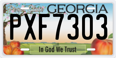 GA license plate PXF7303