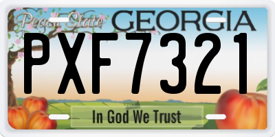 GA license plate PXF7321