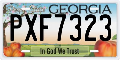 GA license plate PXF7323