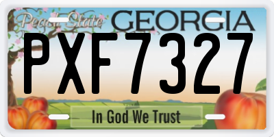 GA license plate PXF7327