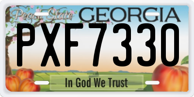 GA license plate PXF7330