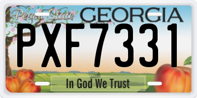 GA license plate PXF7331