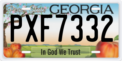 GA license plate PXF7332