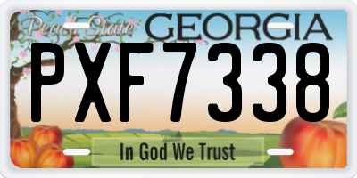 GA license plate PXF7338