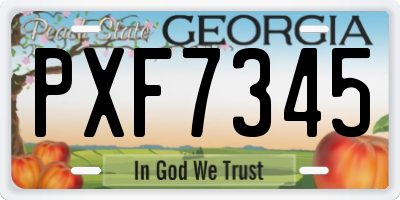 GA license plate PXF7345
