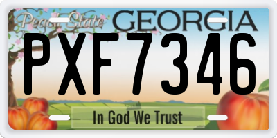GA license plate PXF7346