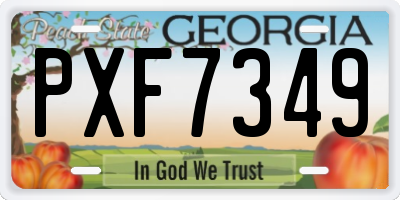GA license plate PXF7349