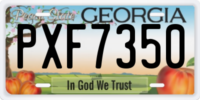 GA license plate PXF7350