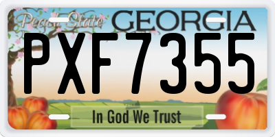 GA license plate PXF7355