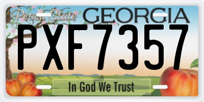 GA license plate PXF7357