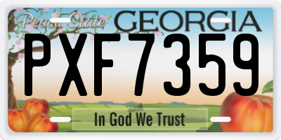 GA license plate PXF7359