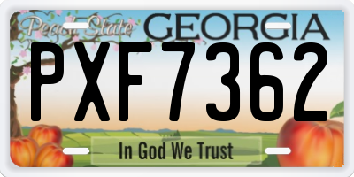 GA license plate PXF7362