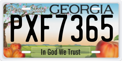 GA license plate PXF7365