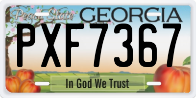 GA license plate PXF7367
