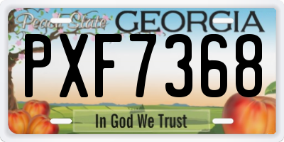 GA license plate PXF7368