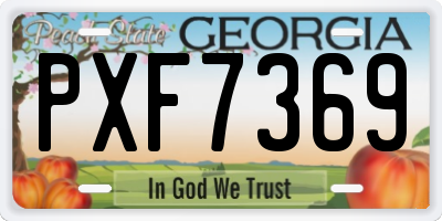 GA license plate PXF7369
