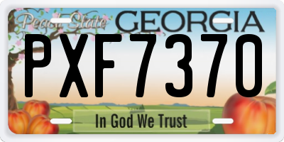 GA license plate PXF7370