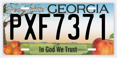 GA license plate PXF7371