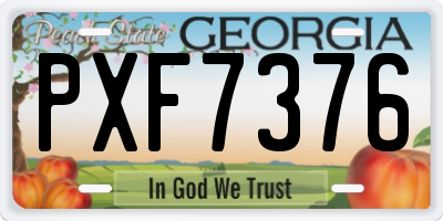 GA license plate PXF7376