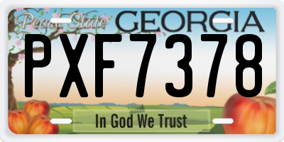 GA license plate PXF7378