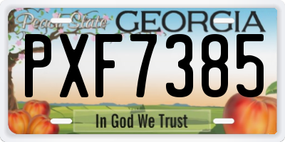 GA license plate PXF7385
