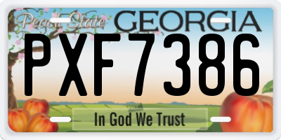 GA license plate PXF7386