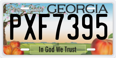 GA license plate PXF7395