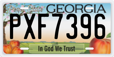 GA license plate PXF7396
