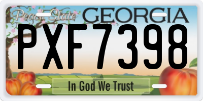 GA license plate PXF7398