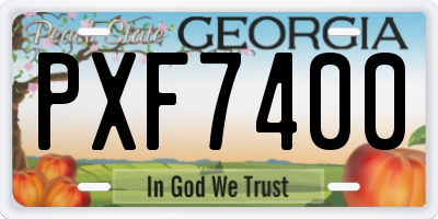 GA license plate PXF7400