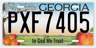 GA license plate PXF7405