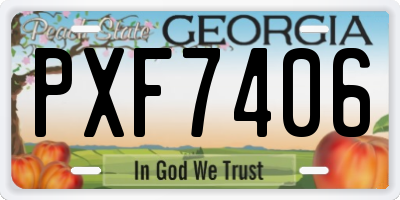 GA license plate PXF7406