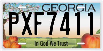 GA license plate PXF7411