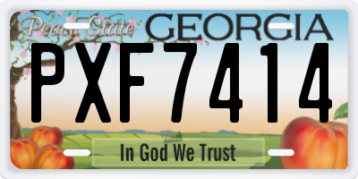 GA license plate PXF7414