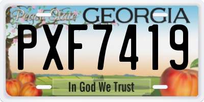 GA license plate PXF7419