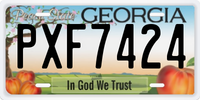 GA license plate PXF7424