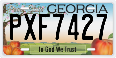 GA license plate PXF7427