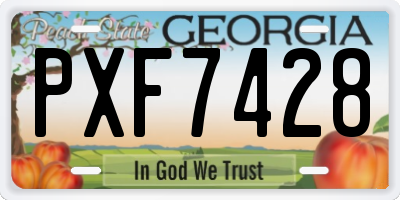 GA license plate PXF7428