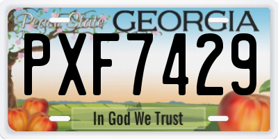 GA license plate PXF7429