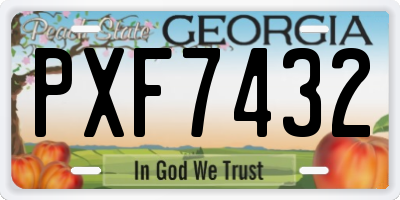 GA license plate PXF7432