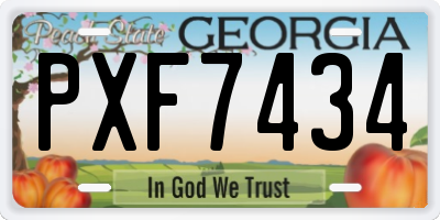 GA license plate PXF7434