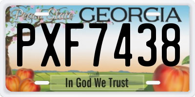 GA license plate PXF7438