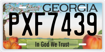 GA license plate PXF7439