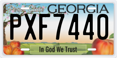 GA license plate PXF7440
