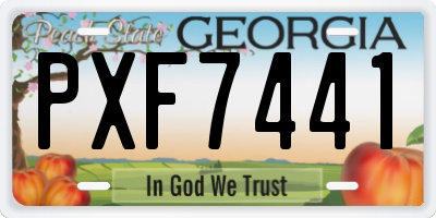 GA license plate PXF7441