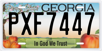GA license plate PXF7447