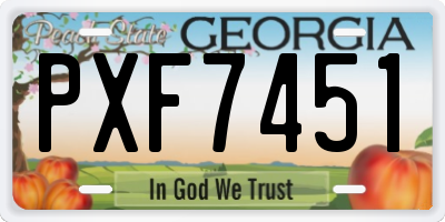 GA license plate PXF7451