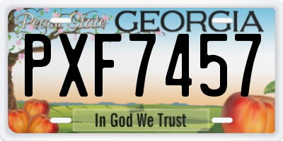 GA license plate PXF7457