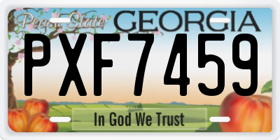 GA license plate PXF7459