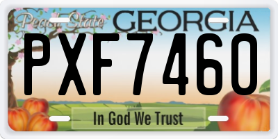 GA license plate PXF7460